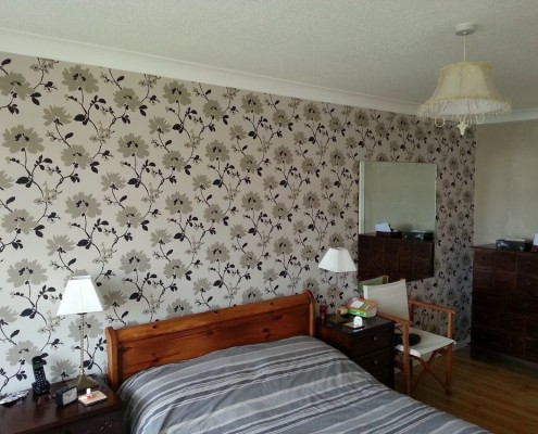 Bedroom Wallpapered Professionally